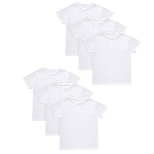 Hanes Boys White T-Shirt Pack of 6 Moisture Wicking NEW S 4-5